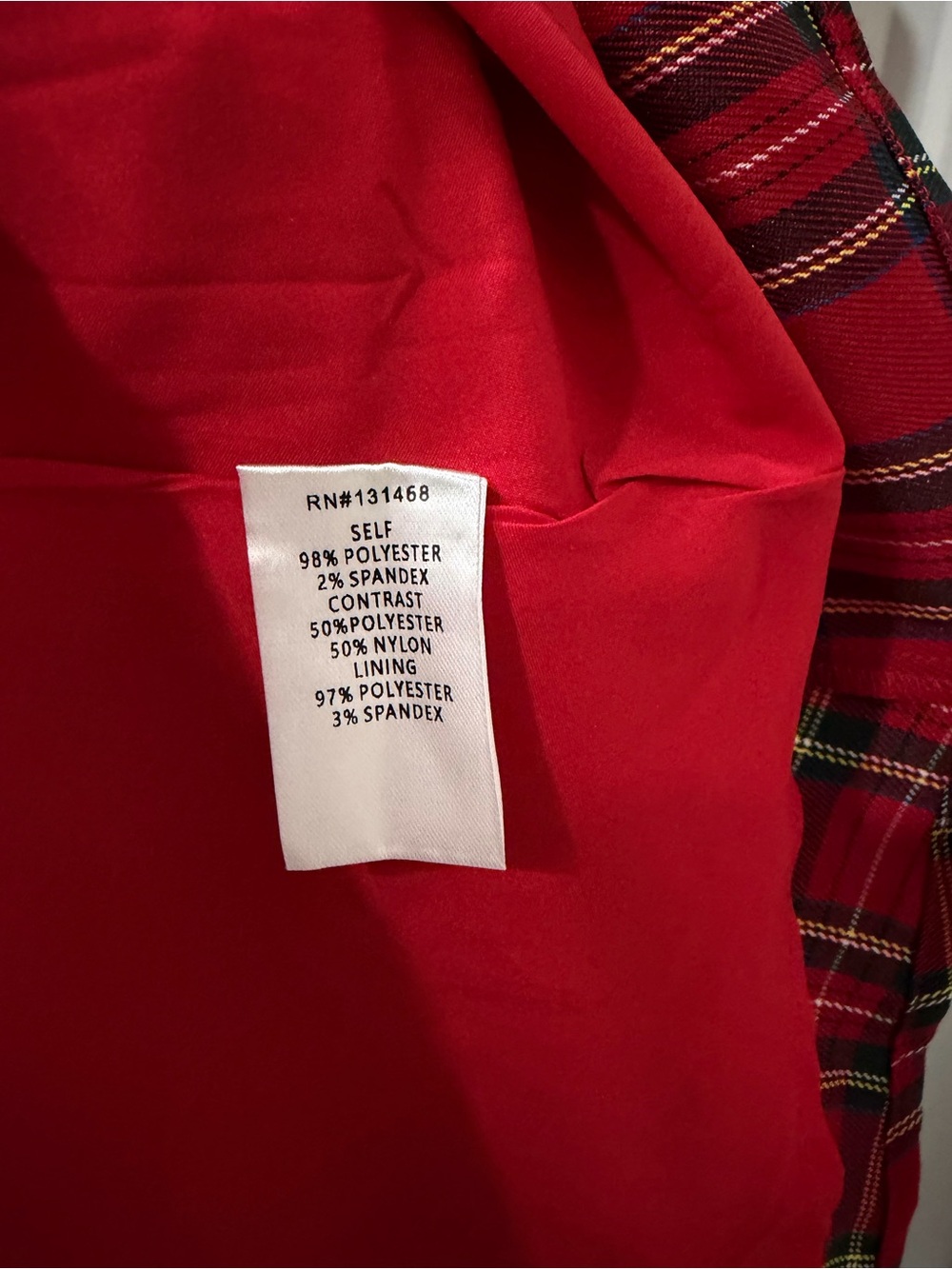 NWT Vici Red Plaid Mini BabyDoll Dress with Black Bow-Small - Picture 7 of 9